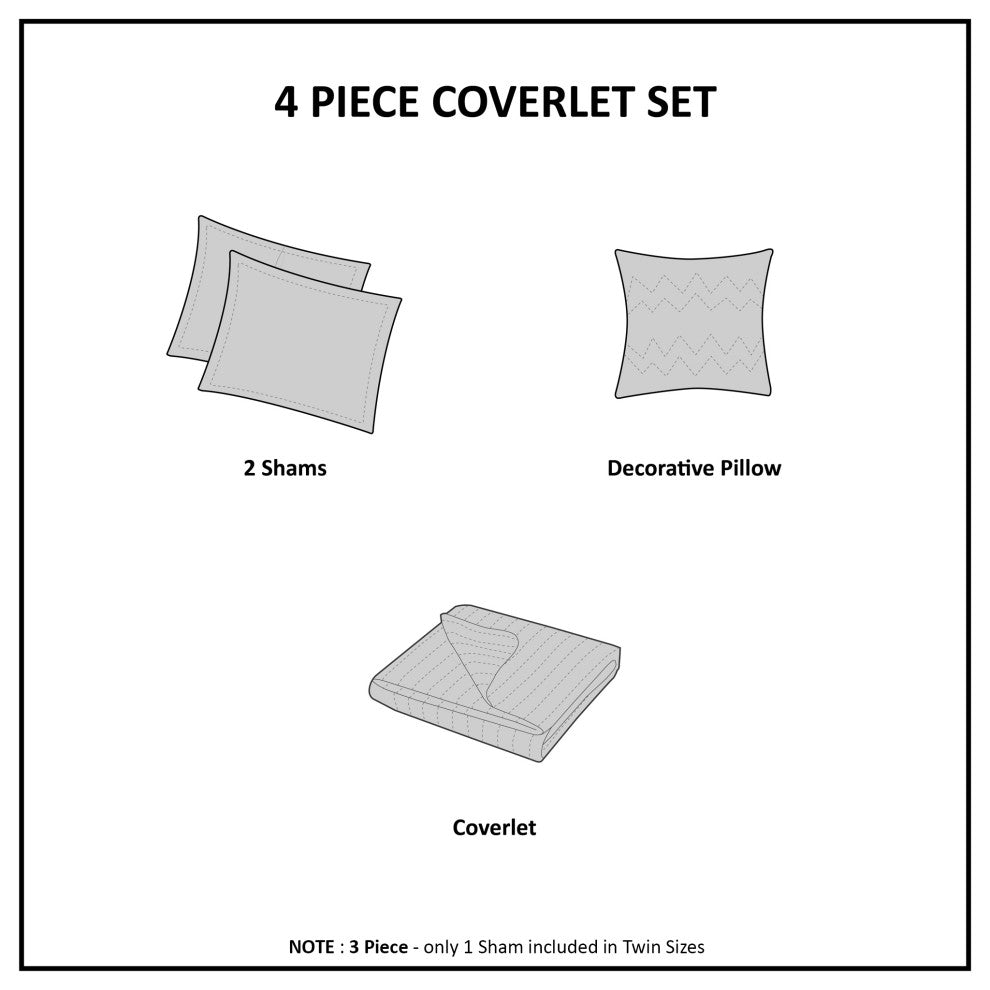 Madison Park Printed Coverlet Set, King/California King