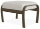 Belle Isle Cushion Outdoor Ottoman, Grasscloth Buff/Beachwood