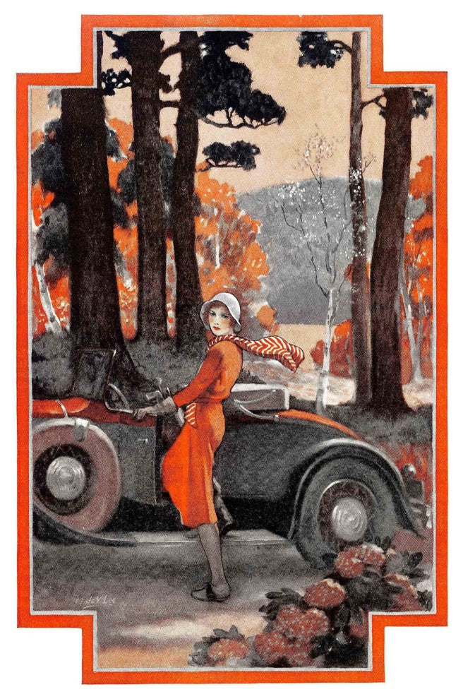 "Lady in Orange" Painting Print on Wrapped Canvas