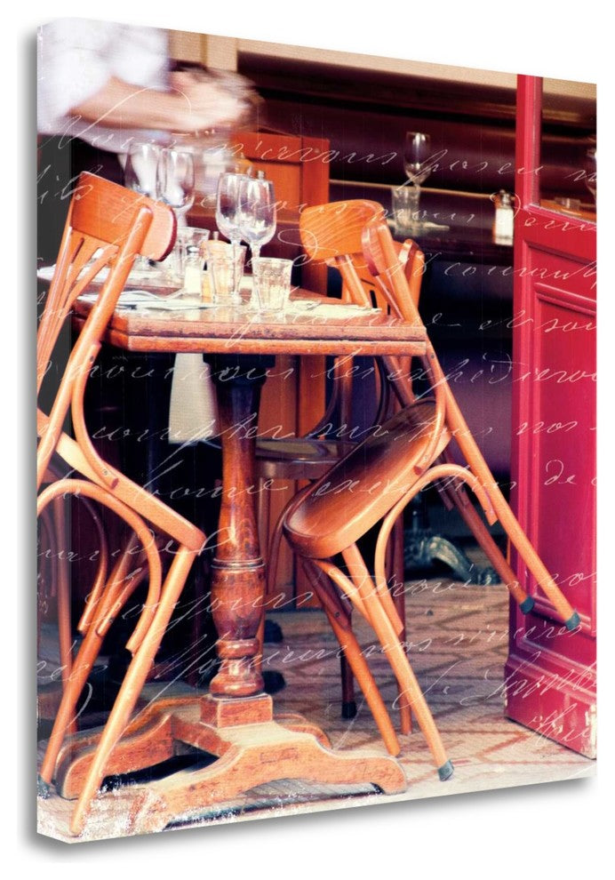 "Paris Cafe Letter" By Sue Schlabach, Giclee Print on Gallery Wrap Canvas