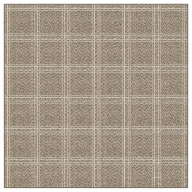 Natural Herrington Plaid Area Rug Milliken Tactesse Nylon, SQ 10'x10'