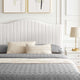Tufted Platform Bed Frame, King Size, Velvet, White, Modern Contemporary