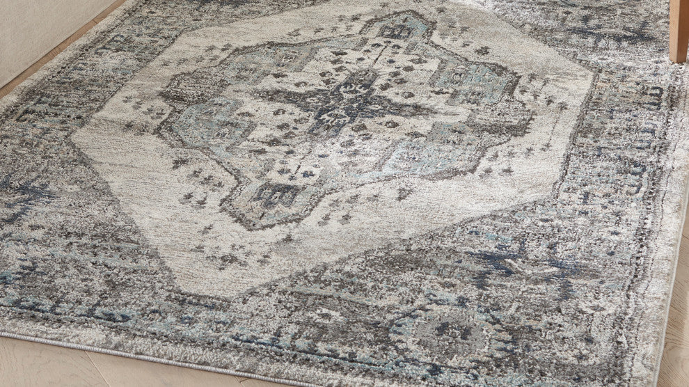 Nourison American Manor French Country Bordered Grey 5' x 7' Area Rug