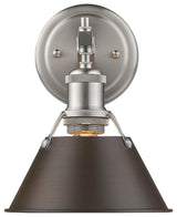 Golden Orwell 1 Light Bath Vanity, Pewter, Rubbed Bronze Shade
