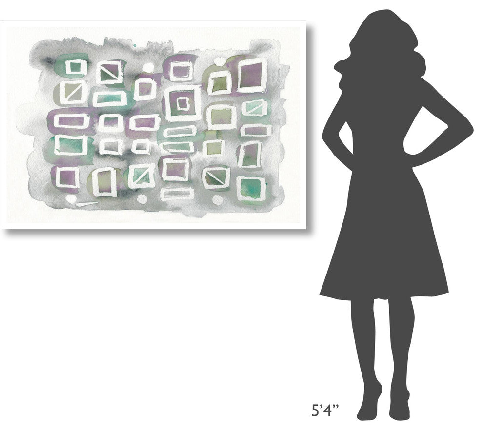 "Watercolor Squares Bright" Digital Paper Print by Elyse DeNeige, 50"x34"