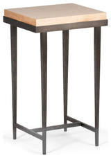 Wick Side Table, Dark Smoke Finish, Maple Natural Accents