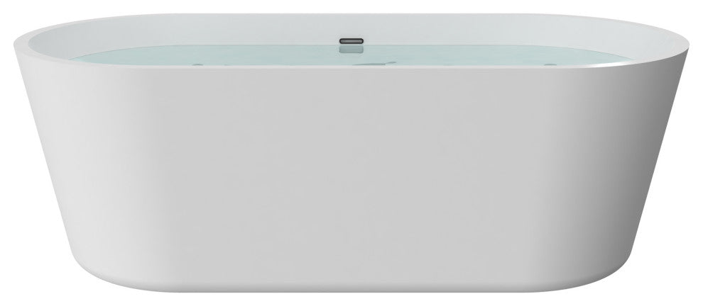 HEATGENE Acrylic Freestanding Bathtub Contemporary, 55 Inches