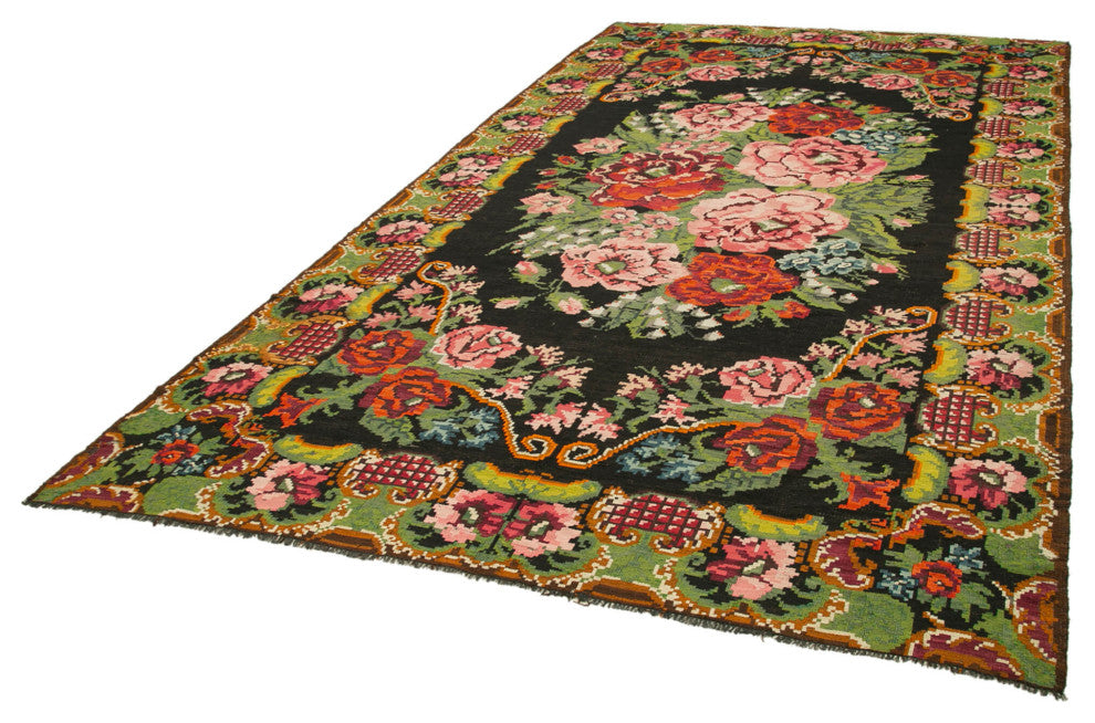 Rug N Carpet - Handmade Moldovian 7' 2'' x 12' 8'' Vintage Floral Kilim Rug
