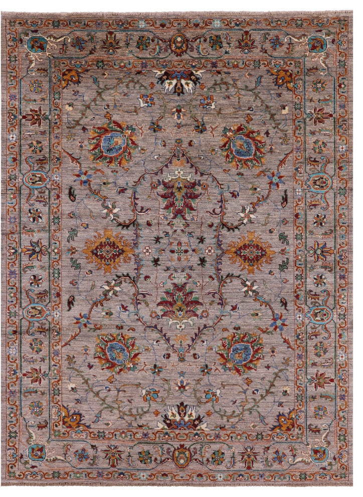 5' 9" X 7' 10" Persian Tabriz Hand Knotted Wool Rug - Q12491