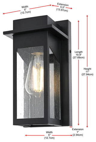 Home Living 5" Outdoor Wall Sconce, Black