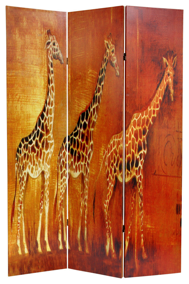 6' Tall Giraffe and Elephant Double Sided Room Divider