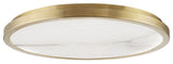 Woodhaven 24" LED Flush Mount Aged Brass Finish White Spanish Alabaster