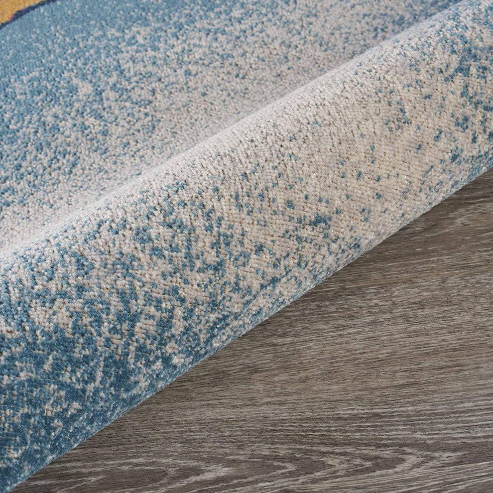 5" x 8" Blue Coral Fish Indoor Outdoor Scatter Rug