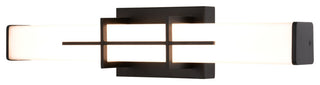 Fuller Park 1-Light LED Matte Black Bathroom Vanity Fixture White Glass