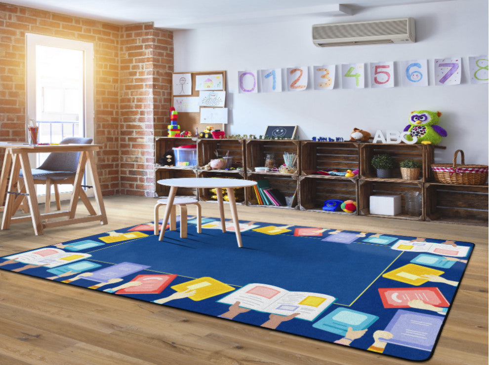 Flagship Carpets VA484-44A 7'6"X12' Book Border Educational Rug