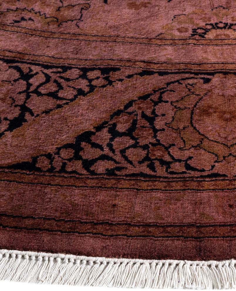 Overdyed One-of-a-Kind Hand-Knotted Area Rug Purple, 9' 1" x 9' 1"