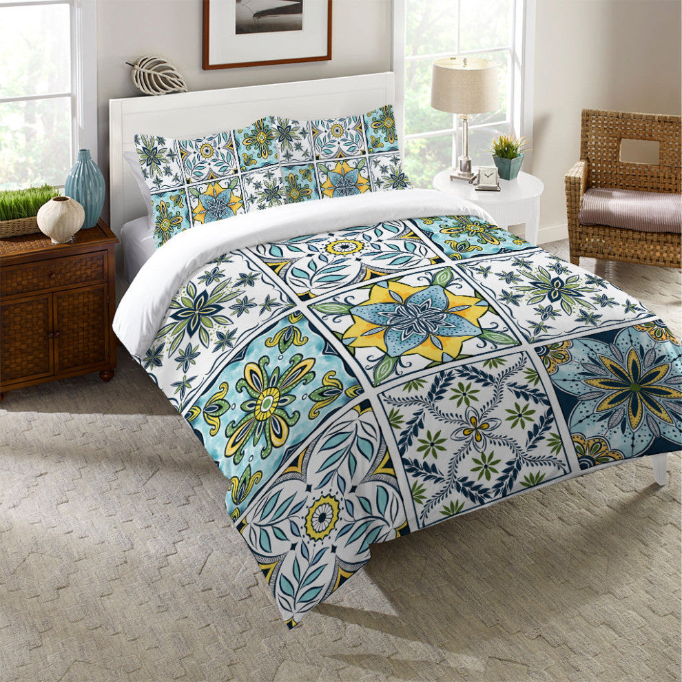 Blue Sunrise Medallion Comforter