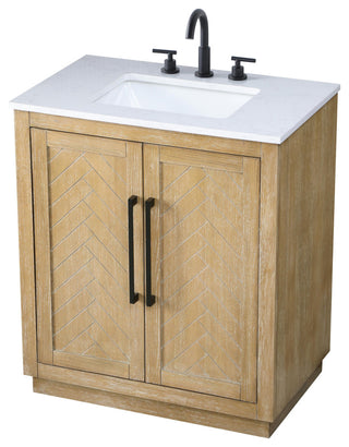 Home Living 30" Single Bathroom Vanity, Linen Oak