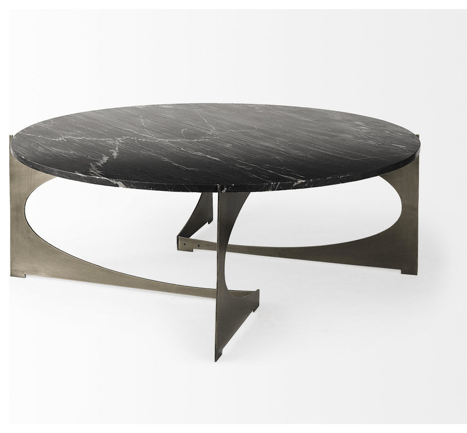 Contemporary Black Marble Coffee Table