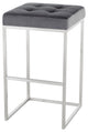 Chi Tarnished Silver Fabric Bar Stool