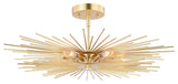 Nikko 24-in Semi Flush Ceiling Light Gold