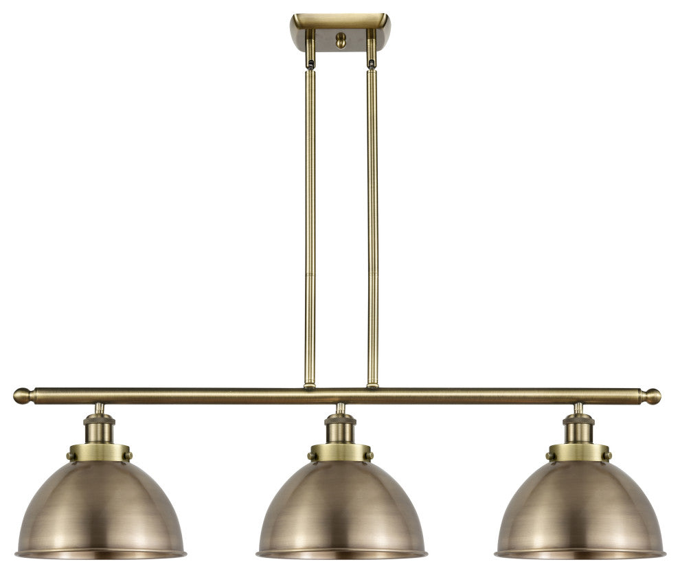 Ballston Urban Island Light, Antique Brass