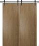 Sliding Double Barn Doors 72 x 80 & 13FT Rail | Planum 0010 Smoky Walnut