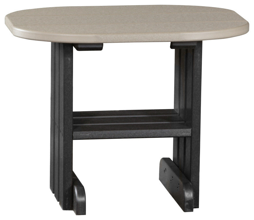 Poly End Table, Weatherwood & Black
