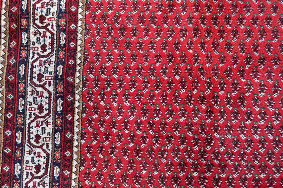 Handmade Vintage Indian Seraband Rug 5.7'x7.8', 174cmx240cm 1970s