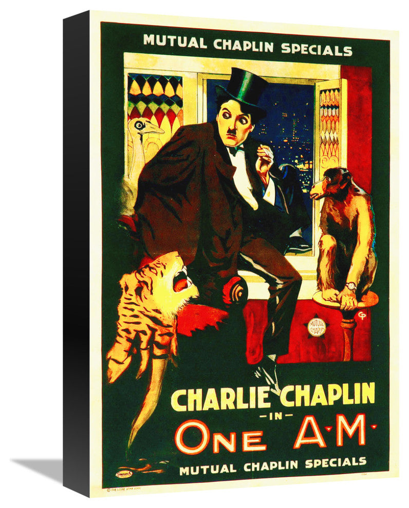 "Charlie Chaplin - One A.M., 1916" Canvas by Hollywood Photo Archive, 11x16"