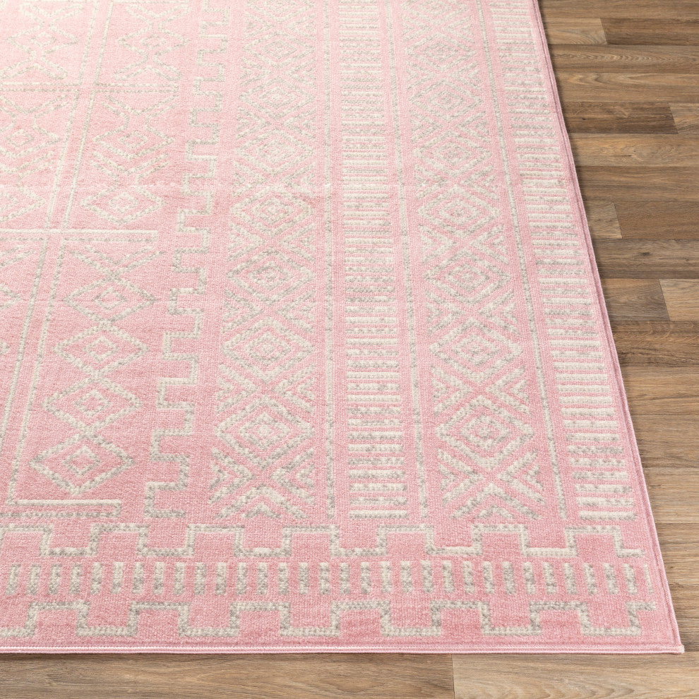 Surya Ustad UST-2308 7'10"x10'2" Rug, Pale Pink/Medium Gray/Cream