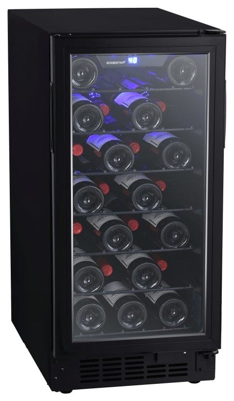 EdgeStar BWR301BL 15"W 25 Bottle Built-In Single Zone Wine Cooler - Black
