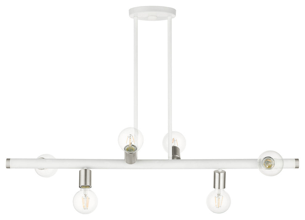White Modern, Urban, Scandinavian, Linear Chandelier