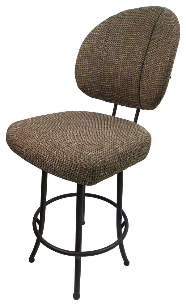 Swivel Counter Bar Stool,  Sanora Brown, Brown Metal Frame, 26"