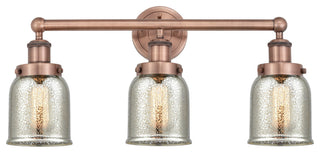 Edison Small Bell 3-Light 25" Vanity Light, Antique Copper Finish, Mercury Shade
