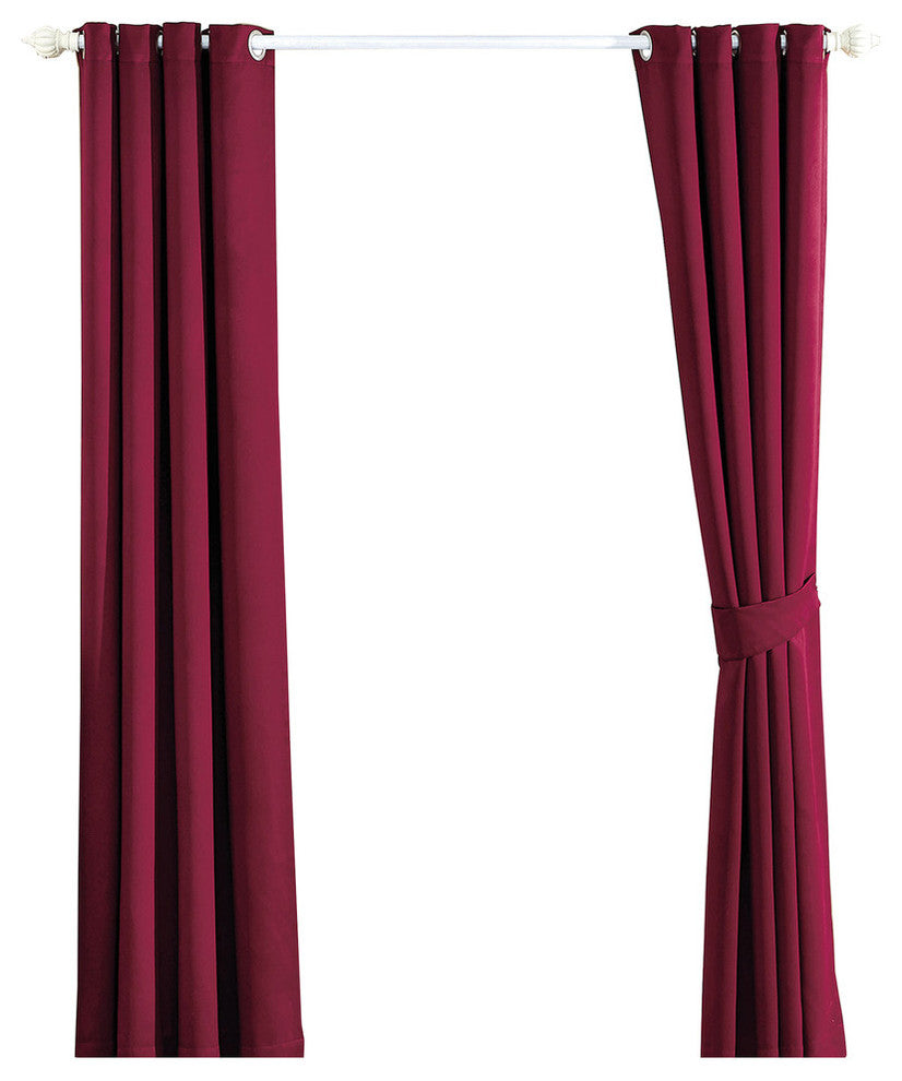 Serenta Black Out Curtains 4 Piece Sets, Burgundy, 54" X 96"