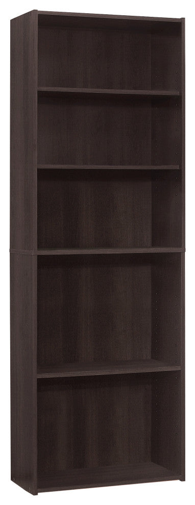 Bookshelf, Bookcase, 6 Tier, 72"H, Office, Bedroom, Laminate, Brown