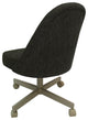 M-235 Dinette Swivel Metal Caster Chairs - Clear Glass, Sanora Brown - Beige, Cr