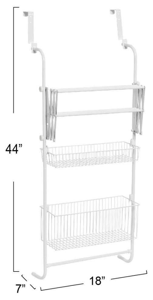 Metal Over the Door Drying Storage Rack, White