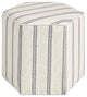 Martha Stewart Striped Hexagon Cocktail Ottoman, Small