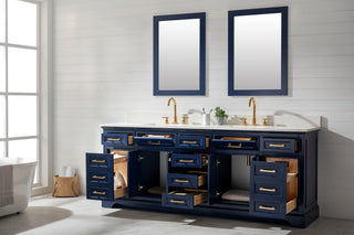 Milano 84" Double Sink Vanity, Blue