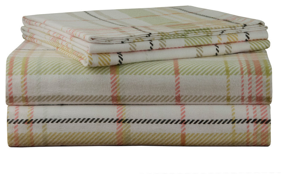 Pointehaven 170 GSM Flannel Sheet Set, Tristan, Full