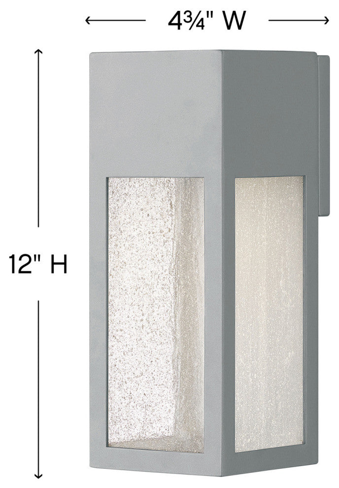 Hinkley Rook Small Wall Mount Lantern, Titanium