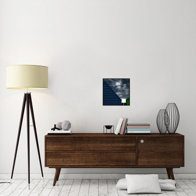 "Water Collector" Framed Canvas Giclee by Gilbert Claes, 17x17"