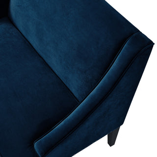 Inspired Home Aryanna Bench Upholstered, Navy Velvet
