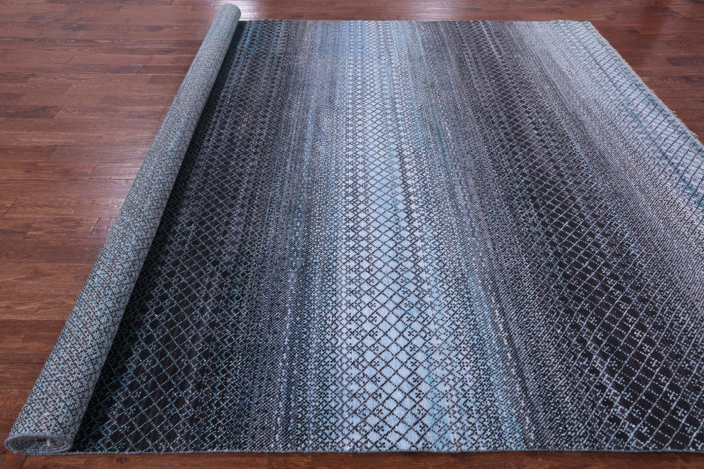 10' 1" X 13' 9" Savannah Grass Wool & Silk Handmade Rug - Q15959