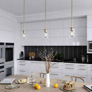 Beverly Gold Muted Brass Mini Pendant Ceiling Light Clear Glass, LED Compatible