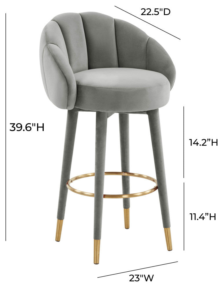 Myla Light Grey Swivel Bar Stool