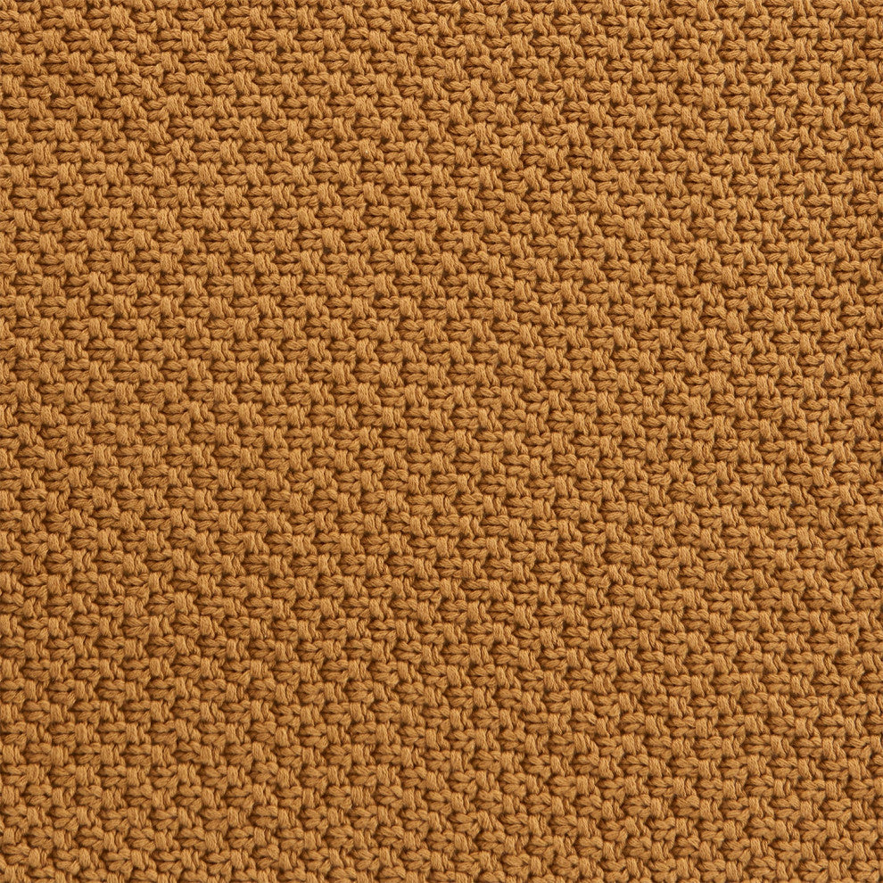 Cotton Knit Throw Blanket, 50"x60", Tuscan, 1 Piece