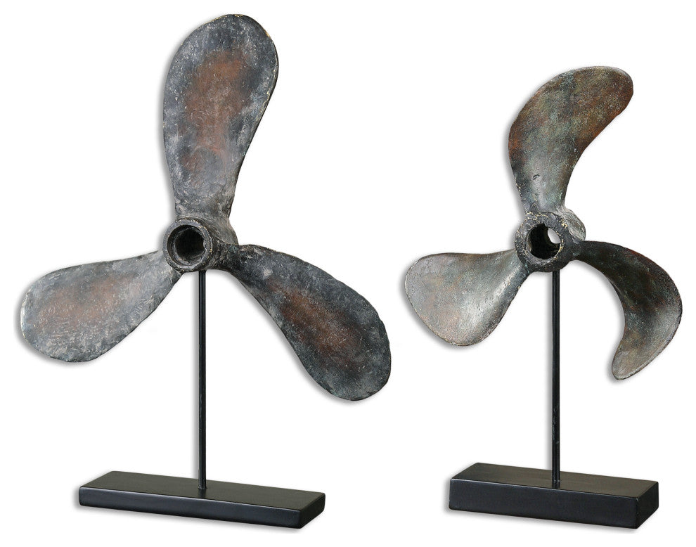 Uttermost Propellers Rust Sculptures, S/2
